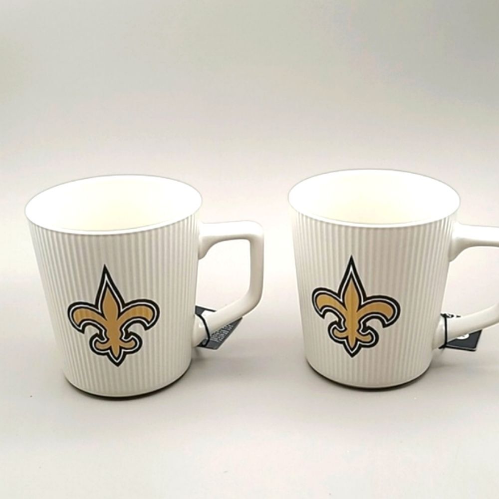 The Memory Company NFL Saints Fleur-de-lis Mugs, Set of 2, NWOT
